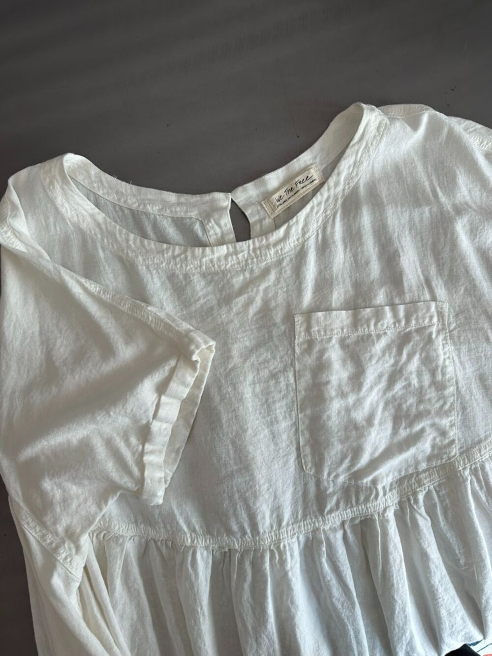 Free People We The Free White Oversized Tunic Top XL Boho Flowy - Picture 8 of 12
